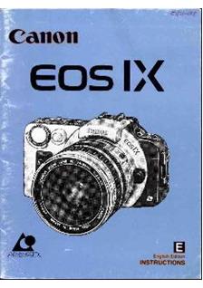 Canon EOS IX manual. Camera Instructions.